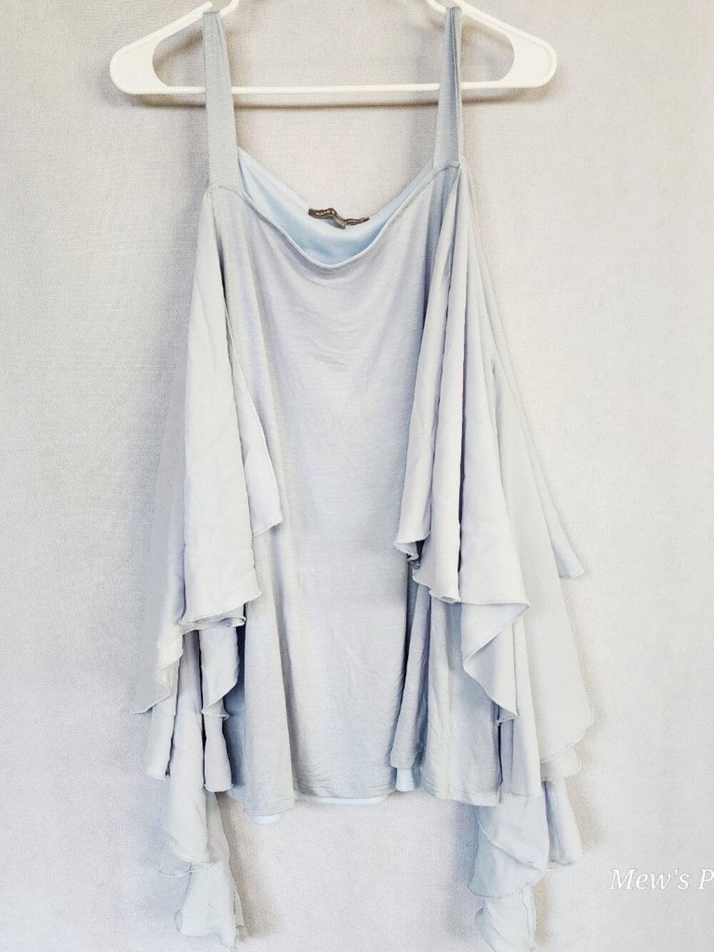 NWOT - Kate & Mallory Sleeveless Cold-Shoulder Cape Light Baby Blue, Size XL